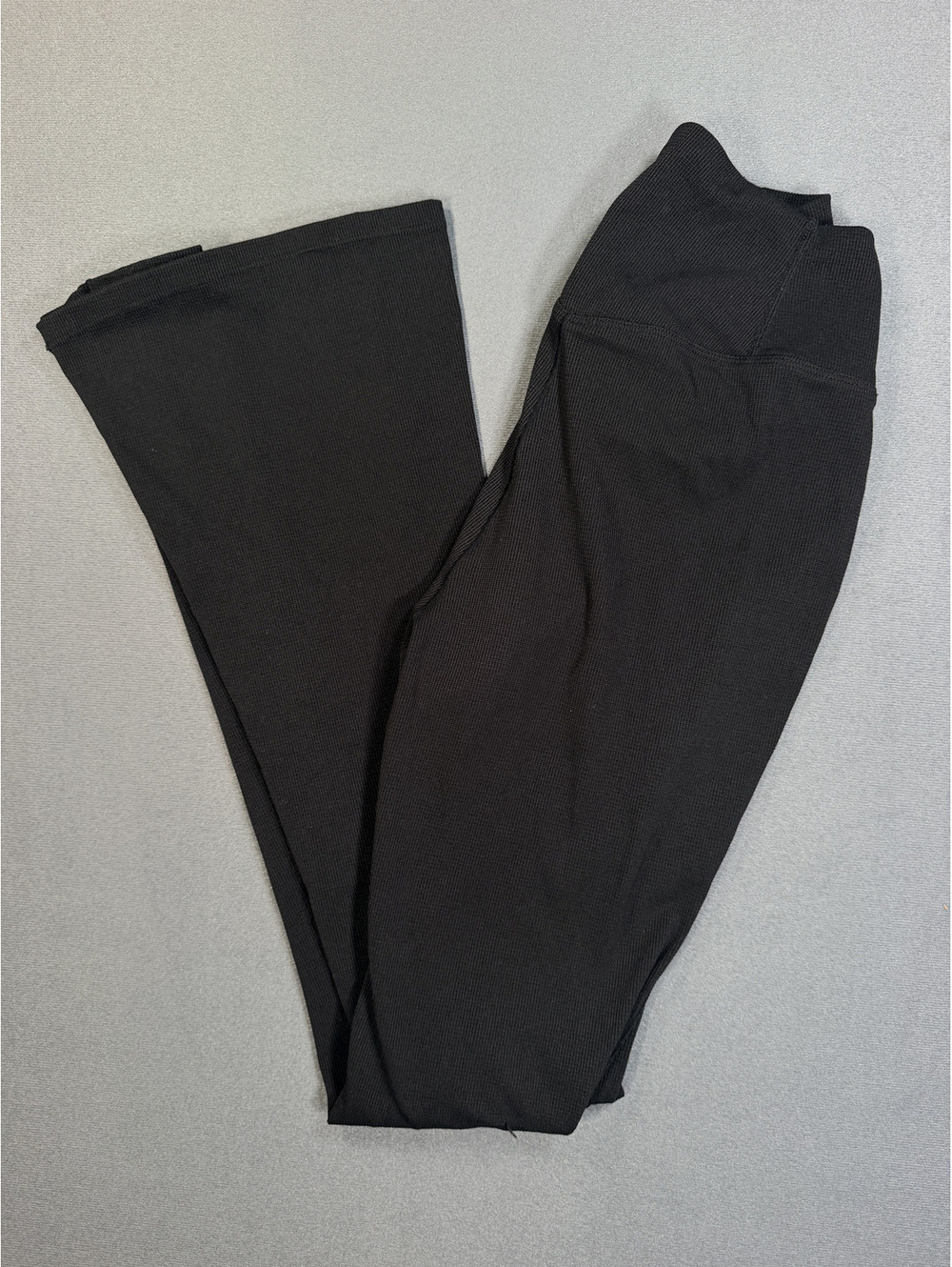 Halara Flare Pants Womens XS Black Crossover V Waist High Rise Stretch Regular